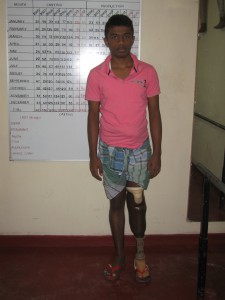 CENTRE FOR HANDICAPPED TEENAGE BOY WITH NEW LIMB